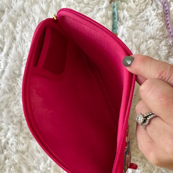 Lilly‎ Pulitzer Tablet Sleeve Case Floral Print Pink Blue Zippered Pouch Bag - Picture 6 of 6